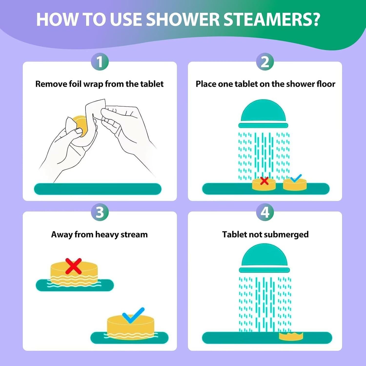 Bombas de Vapor para Ducha JoJowell - Paquete de 12 Aromaterapia