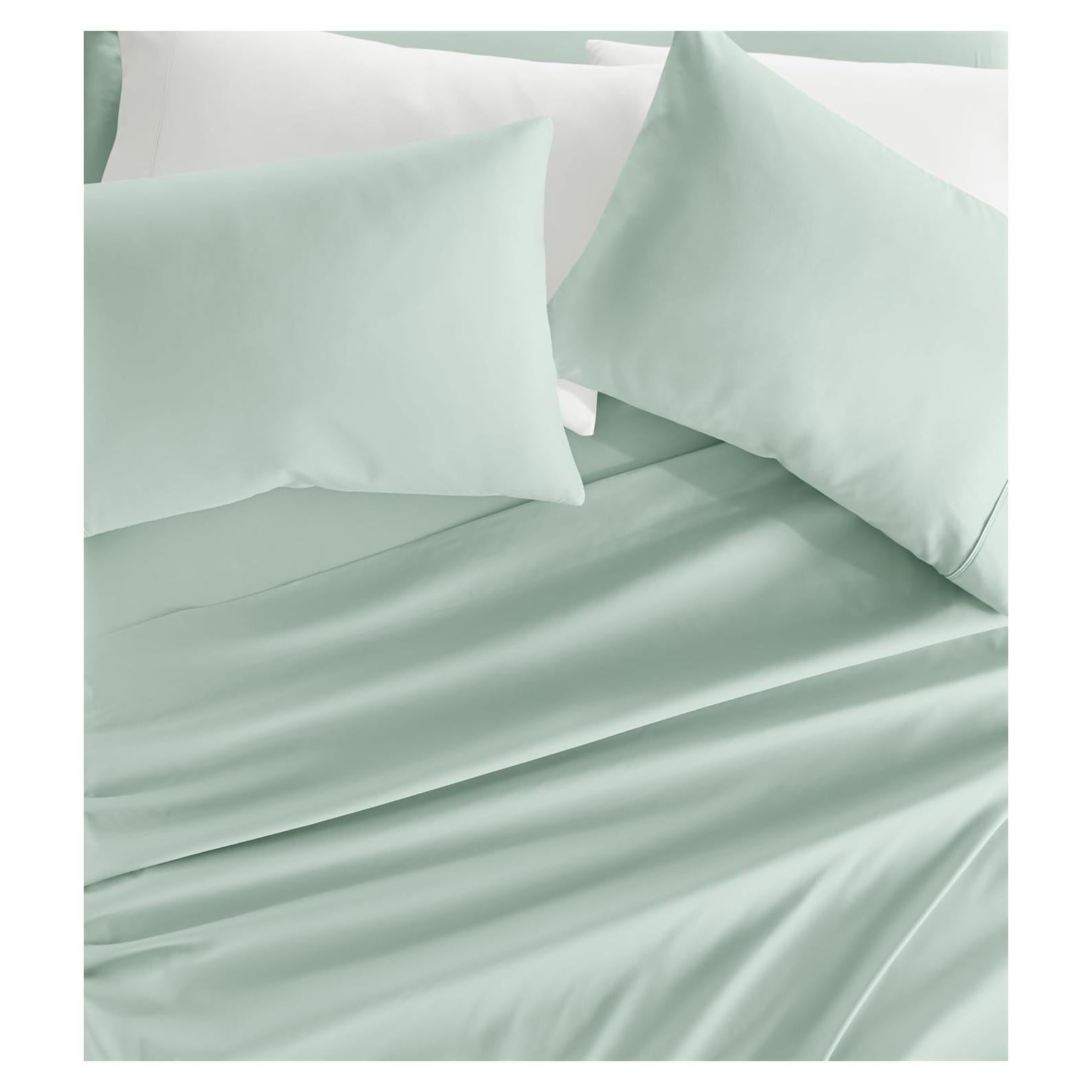 Juego de Sábanas de Microfibra Linen Market Completo Menta 4 Piezas