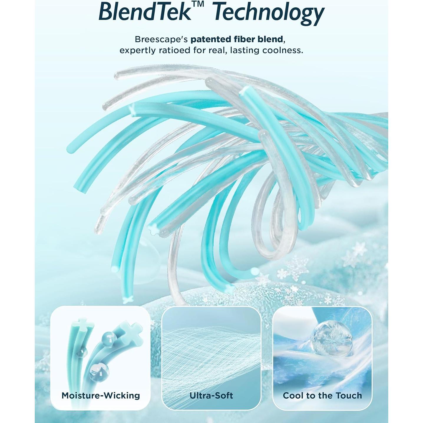 Funda de Almohada Refrigerante Breescape Estándar/Reina - Juego de 2, 50.8x76.2 cm, Verde Menta