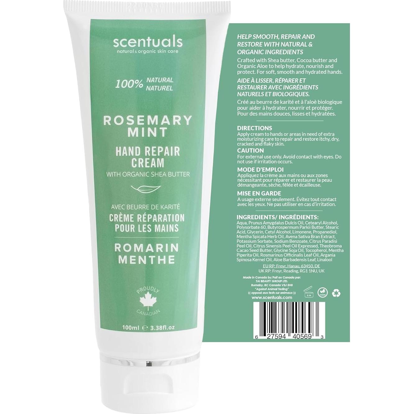 Crema de Manos Scentuals 100 ml Romero y Menta Hidratante
