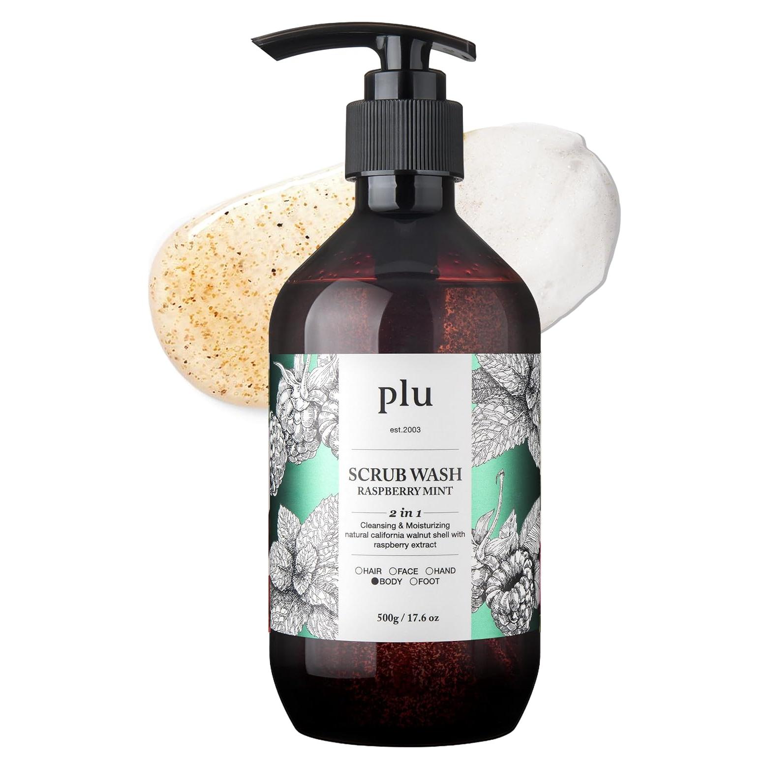 Gel de Ducha Exfoliante Plu Scrub Frambuesa Menta 500 ml - Hipoalergénico