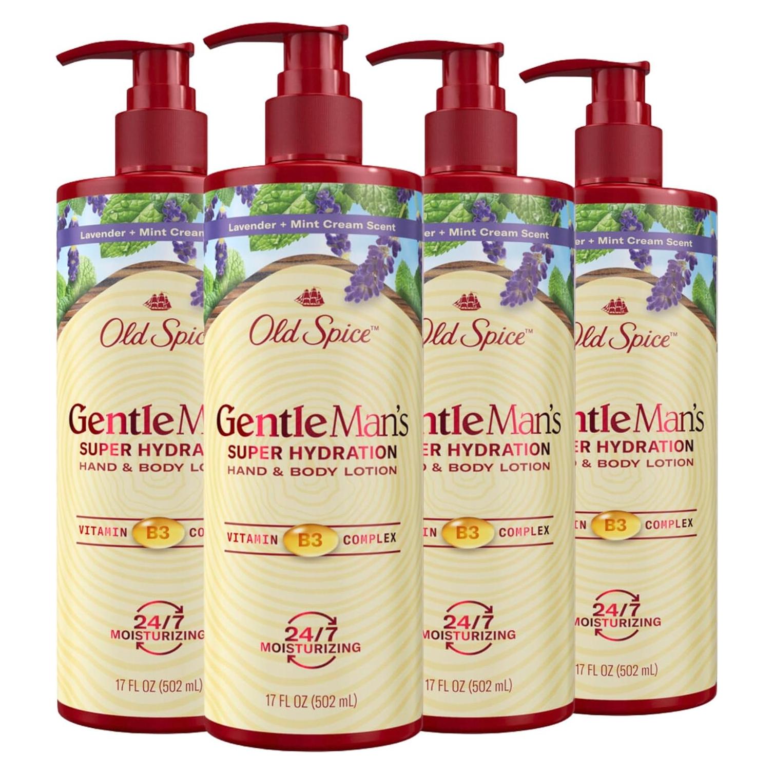 Loción Hidratante para Manos y Cuerpo Old Spice 482ml x4