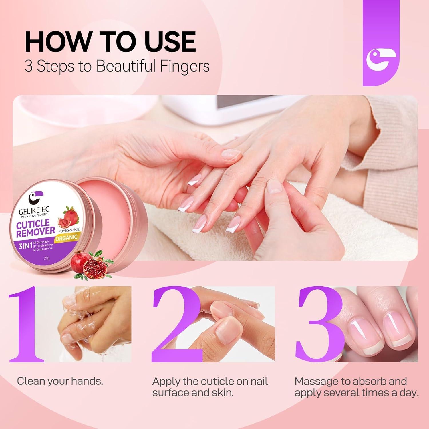 Bálsamo para Cutículas Gelike EC 3 en 1 - 21g - Granada