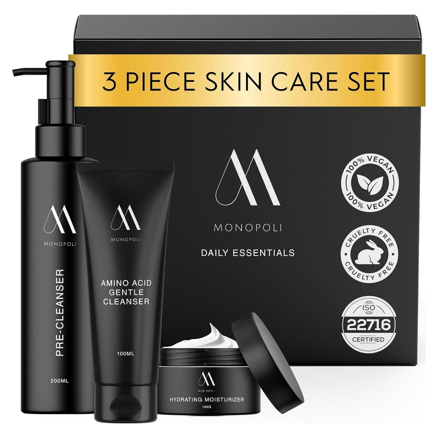 Kit de Cuidado de la Piel Monopoli Skin - 3 Piezas Hidratantes