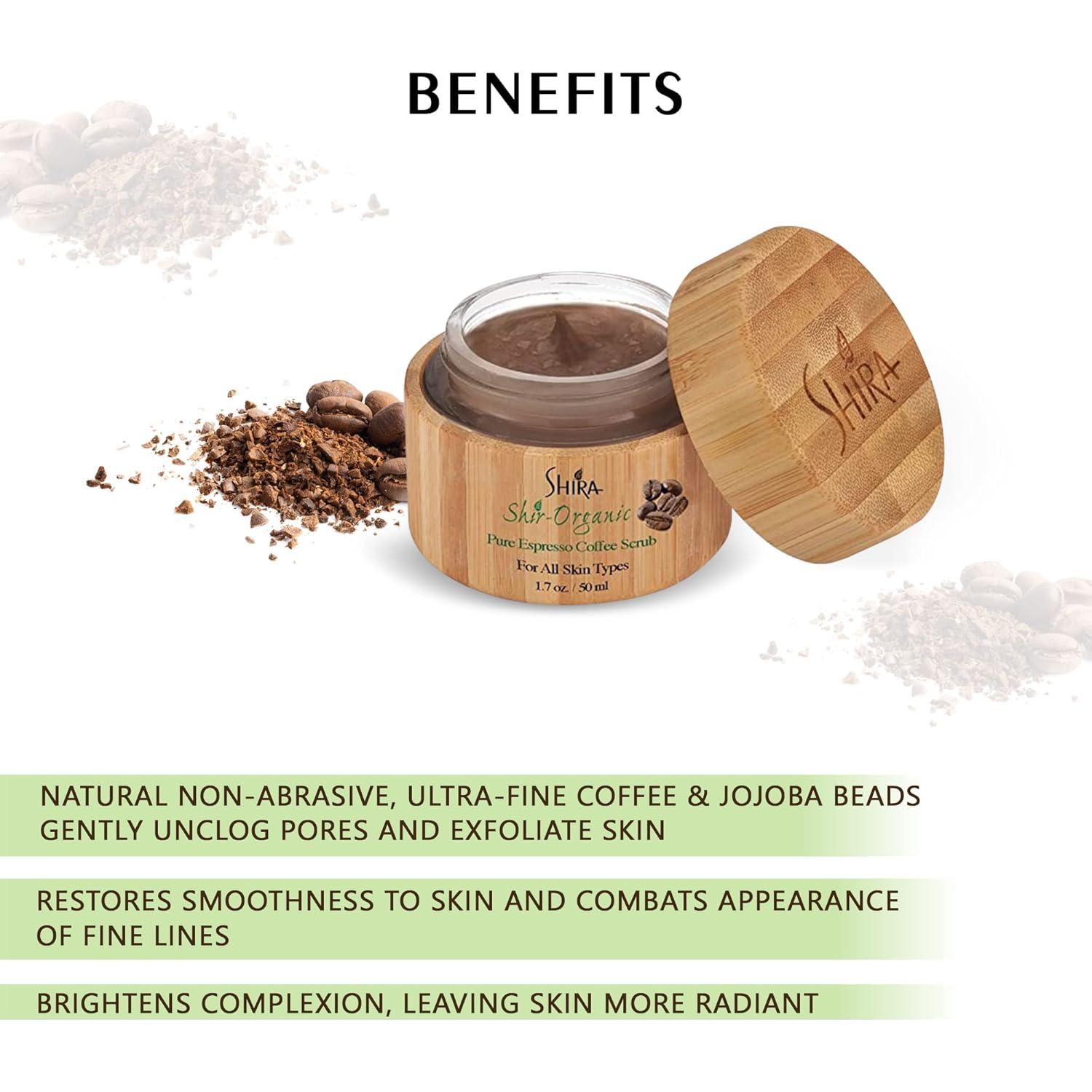 Exfoliante Facial de Café Espresso Orgánico Shira 15ML