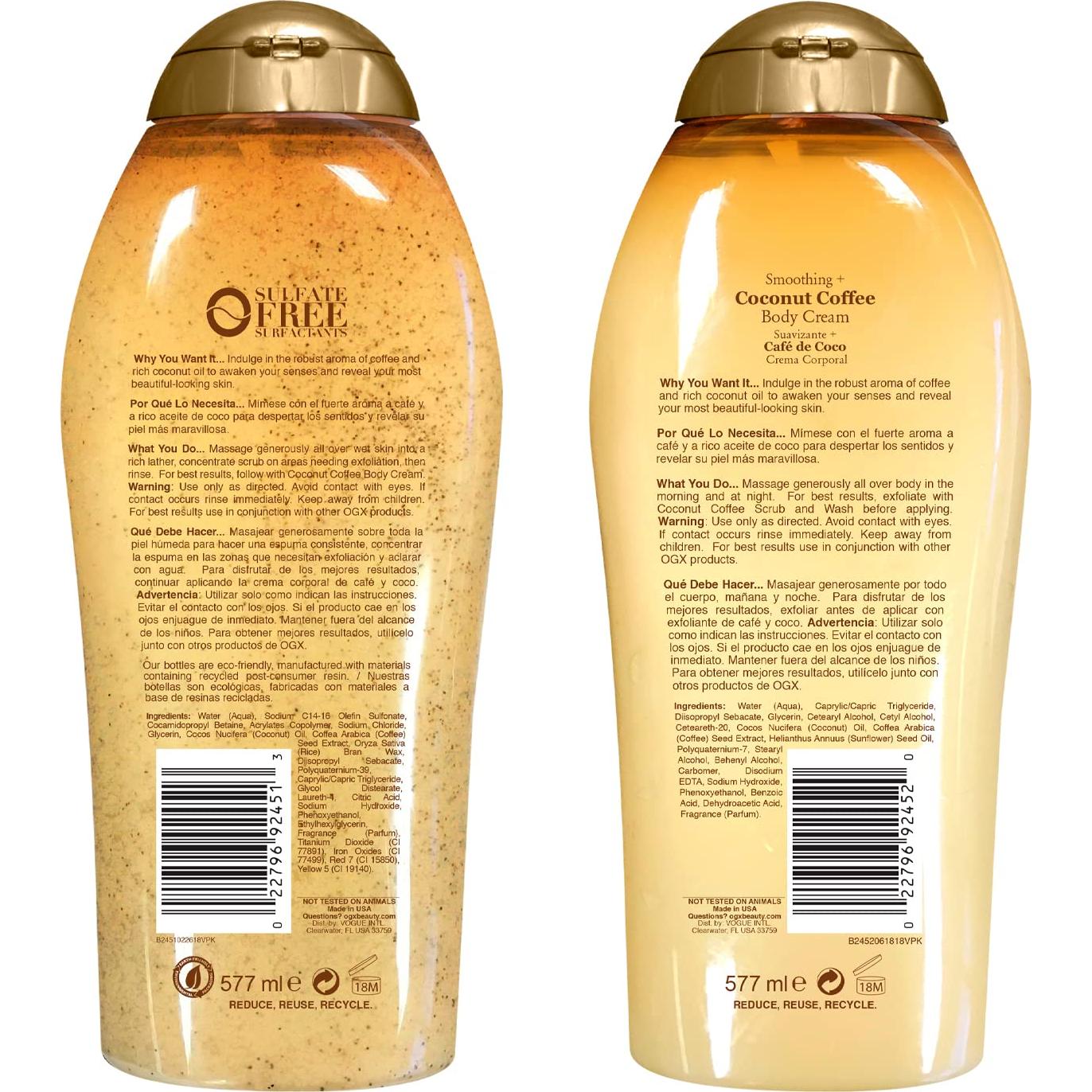 Exfoliante Corporal OGX Café de Coco 552.5g Hidratante