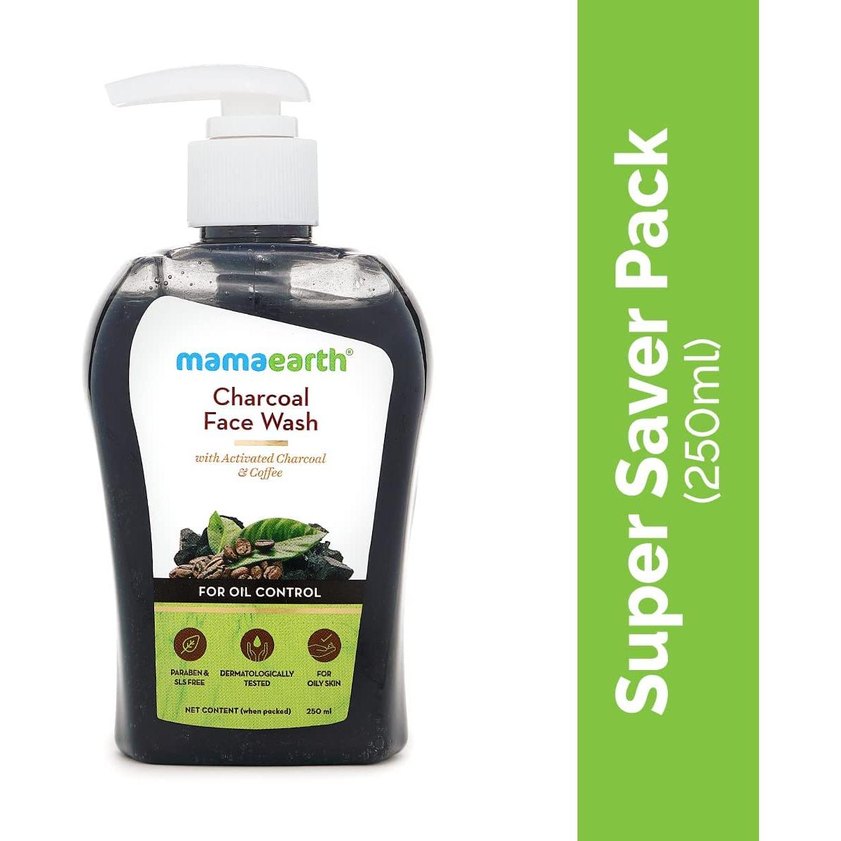 Jabón Facial de Carbón Activado Mamaearth 250ml Piel Grasa