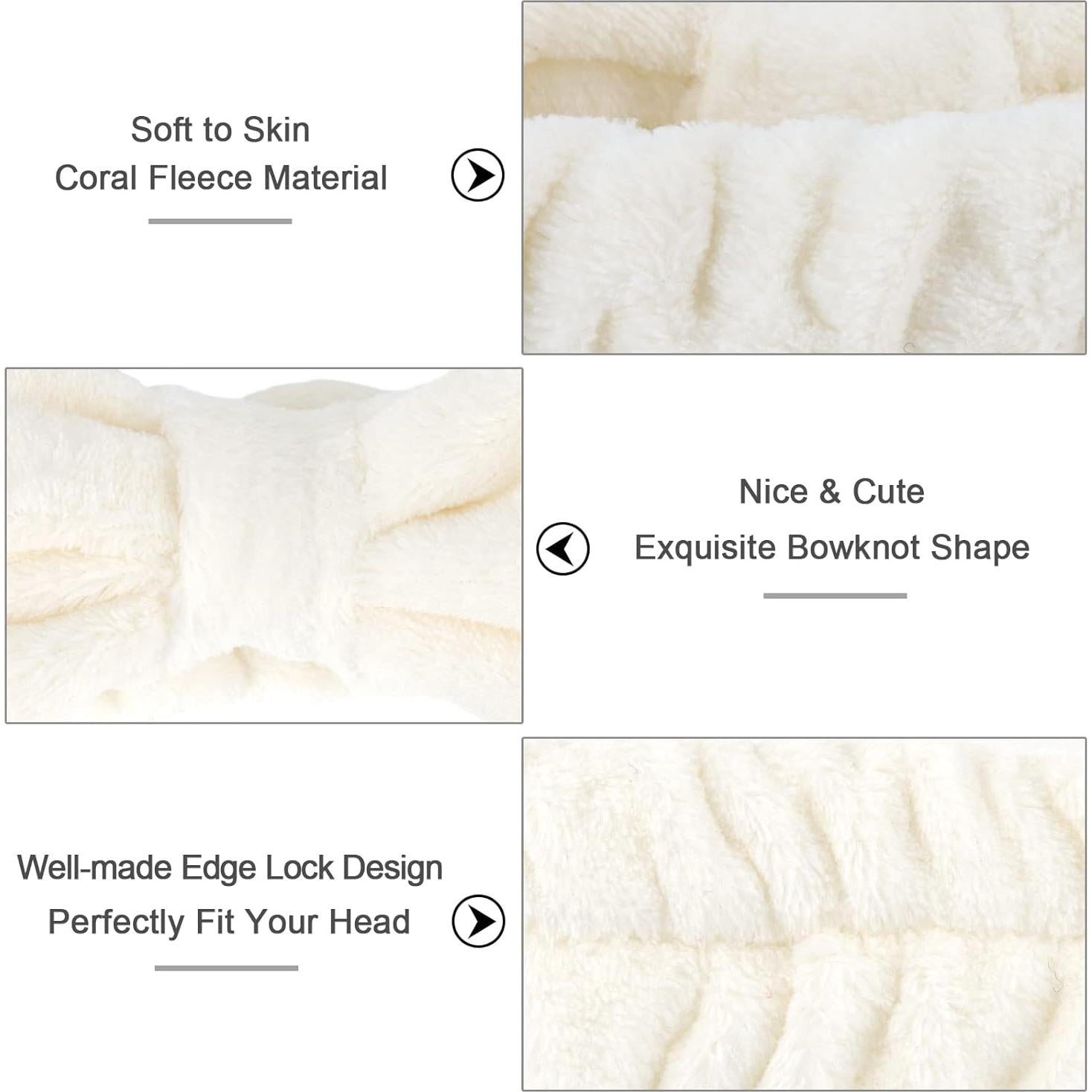 Banda de cabeza Ondder Spa 8 piezas beige para lavar cara