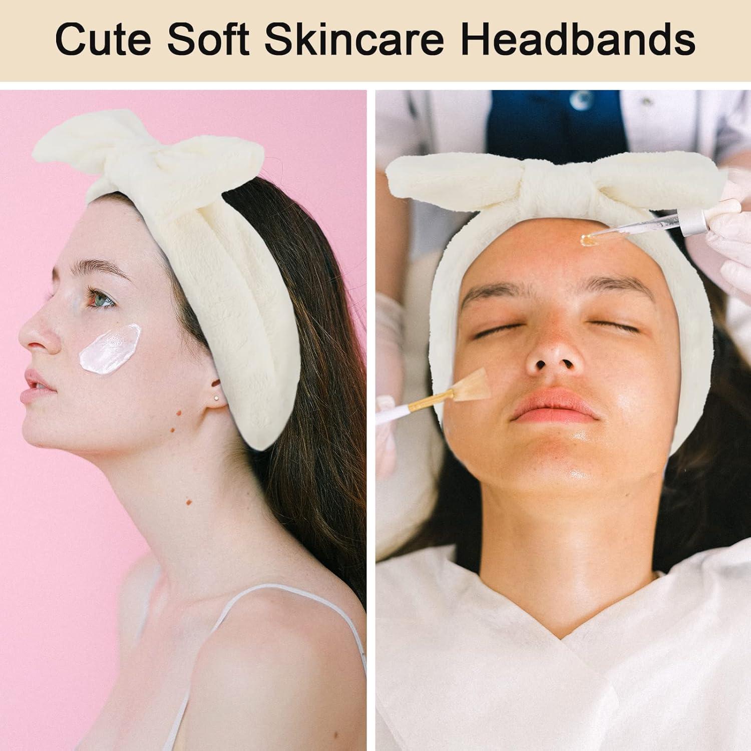 Banda de cabeza Ondder Spa 8 piezas beige para lavar cara