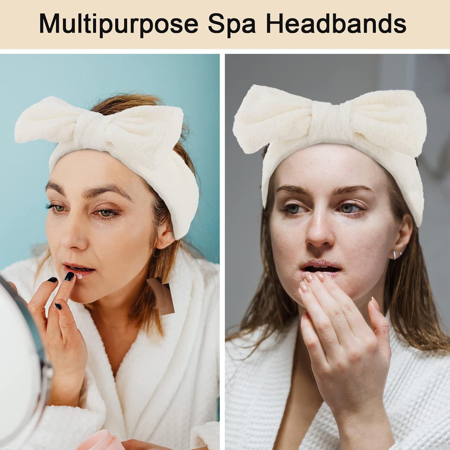 Banda de cabeza Ondder Spa 8 piezas beige para lavar cara