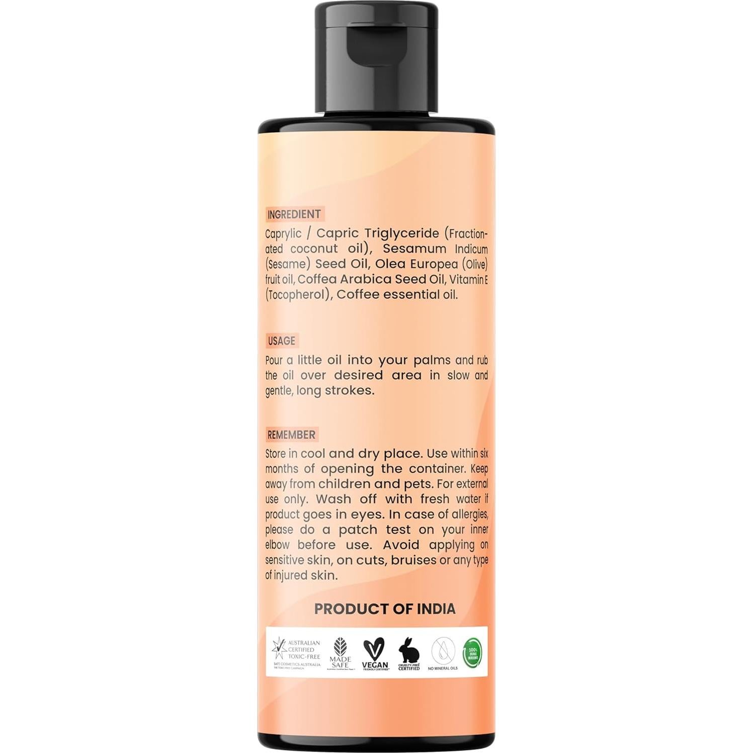 Aceite de Masaje Orgánico Luscious Mocha Kiss 100 ml - Sin Manchas