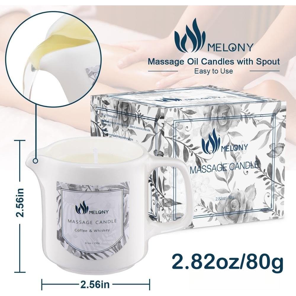 Vela de Masaje MELONY de Soja 80g Aroma Café y Whisky