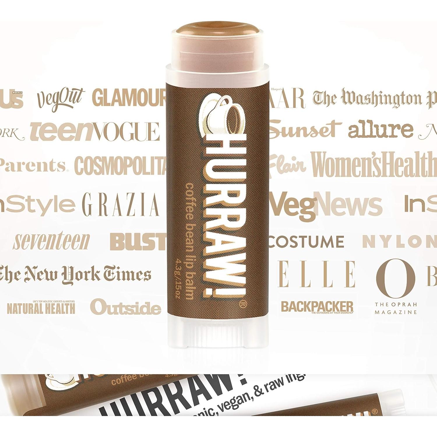 Bálsamo Labial Orgánico Hurraw! Grano de Café 2 Tubos 4.8g