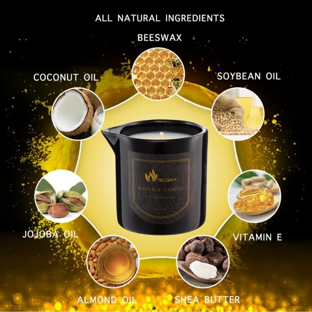 Vela de Masaje MELONY 230g - Aromaterapia Café y Cacao