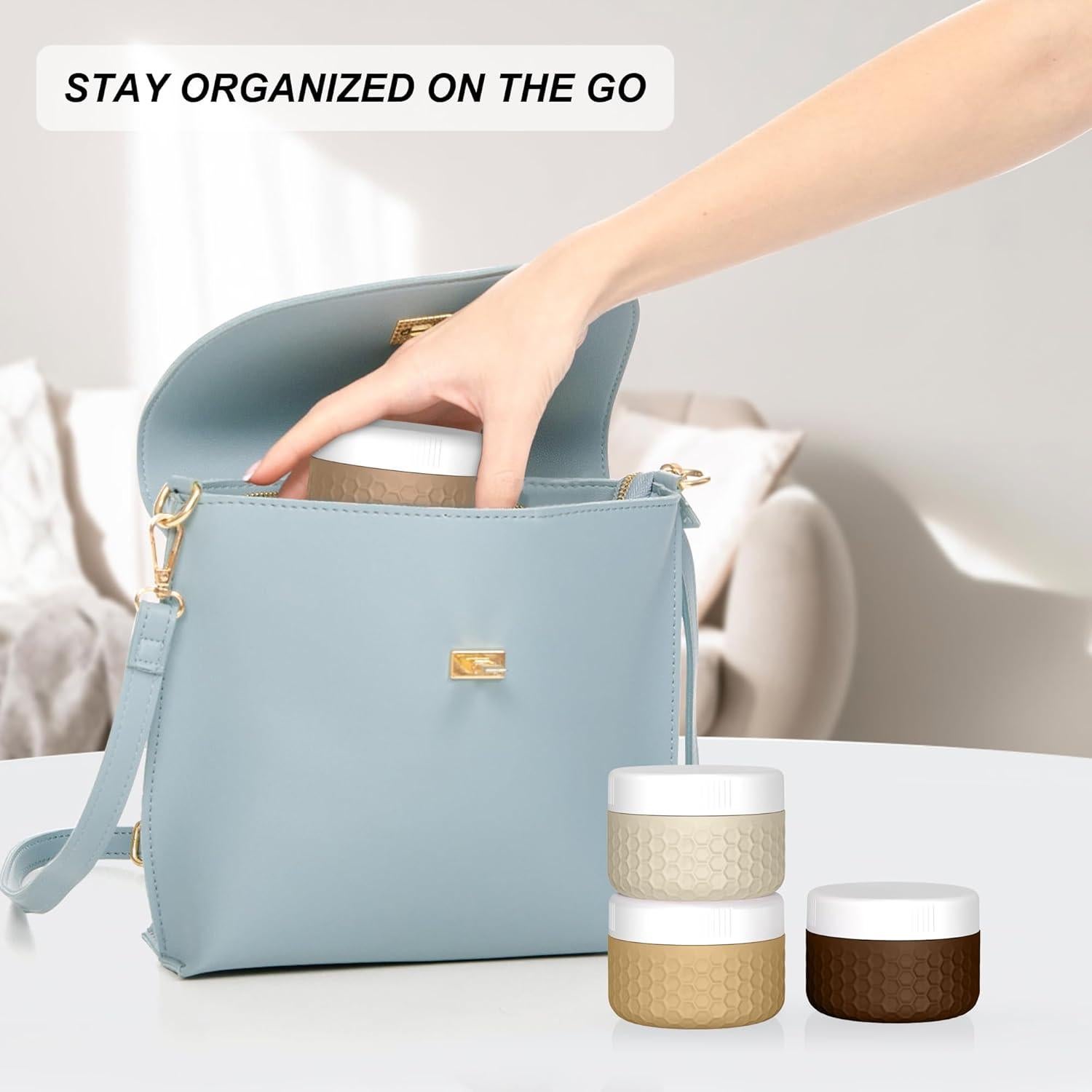 Contenedores de Viaje FEEJOY 4 Tarros Silicona A prueba de Fugas