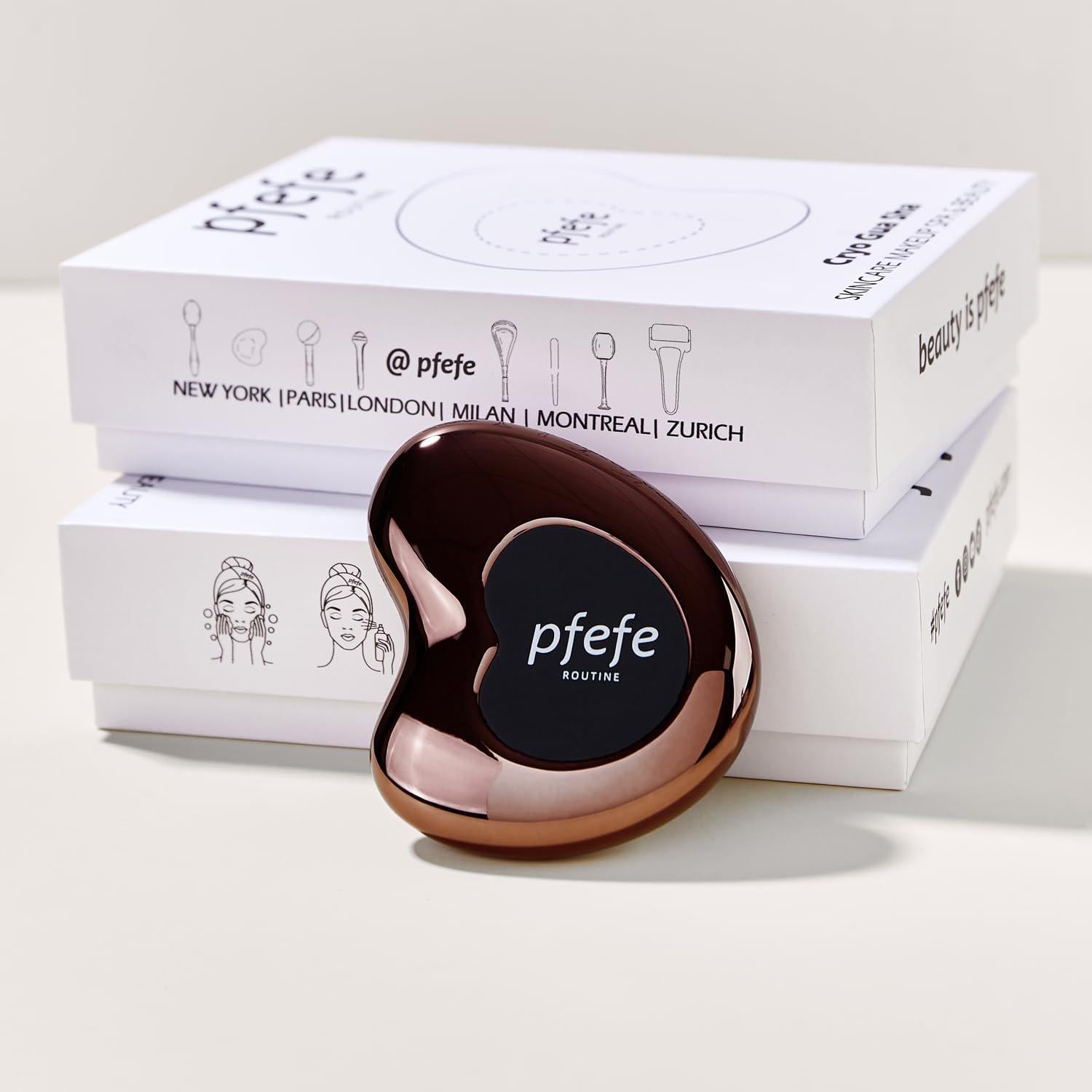 Gua Sha Cryo de Acero Inoxidable PFEFE - Cuidado Facial 7.1cm