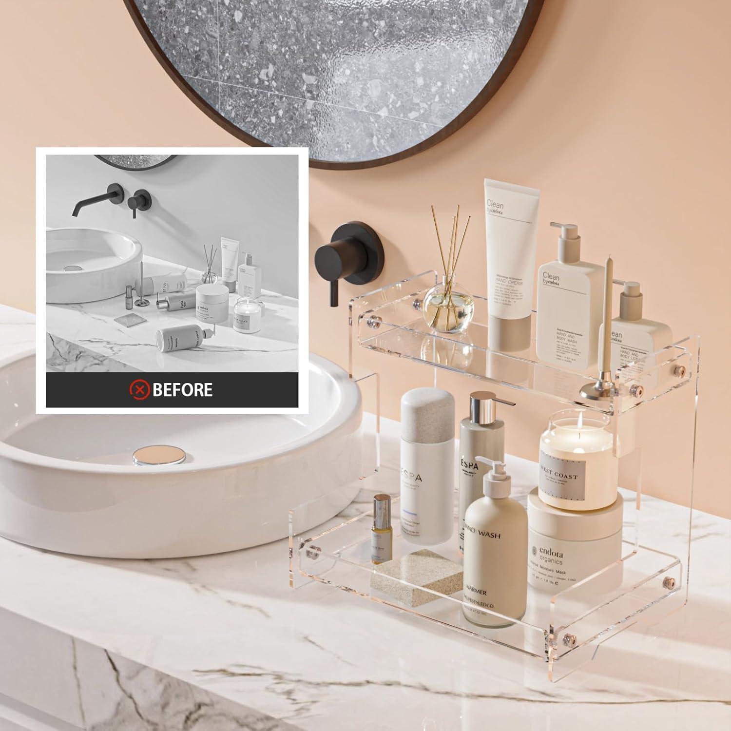 Organizador de Encimera Acliys 2 Niveles Acrílico para Baño