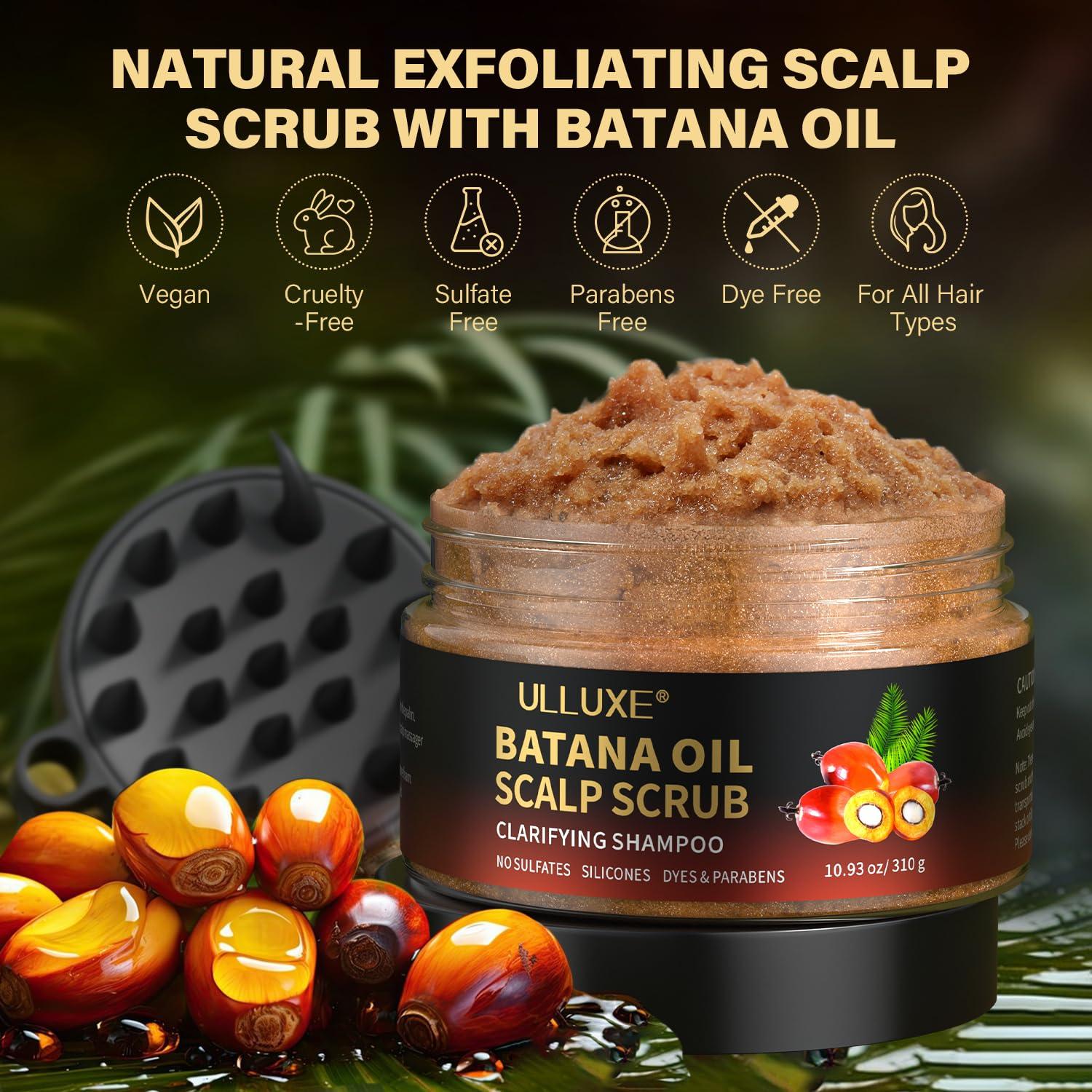 Exfoliante para Cuero Cabelludo ULLUXE 310g 2 en 1 con Aceite de Batana