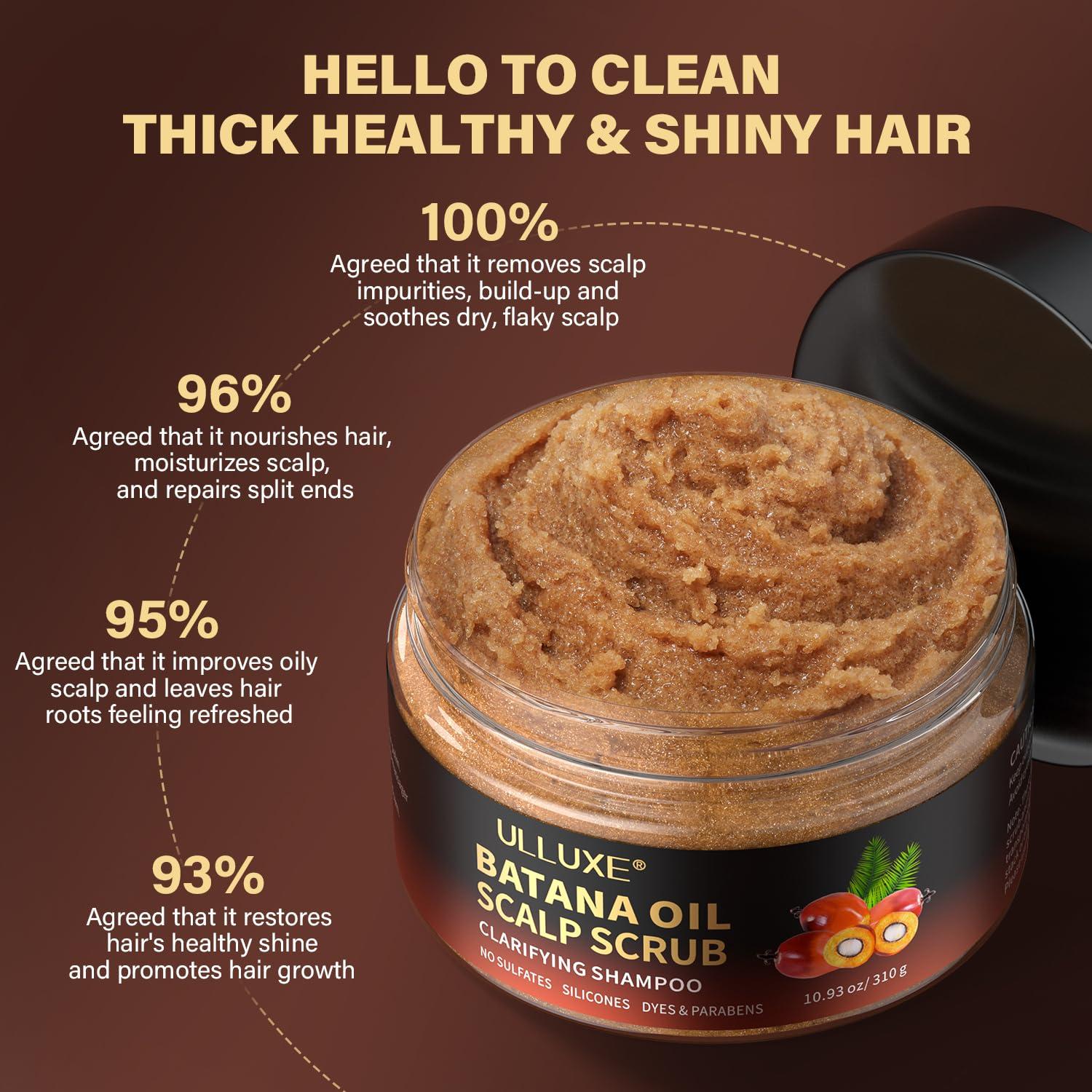 Exfoliante para Cuero Cabelludo ULLUXE 310g 2 en 1 con Aceite de Batana