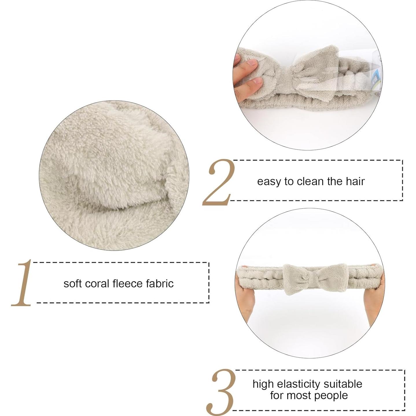 Conjunto de Diademas de Spa Semato - 8 Piezas Café Claro