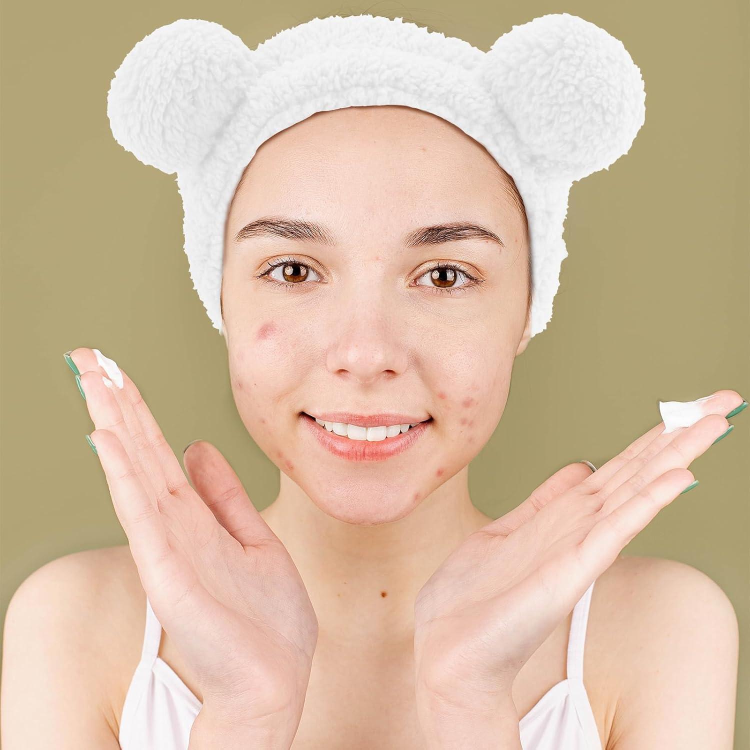 Diadema de Spa YISSION con Orejas de Oso 2PCS Franela