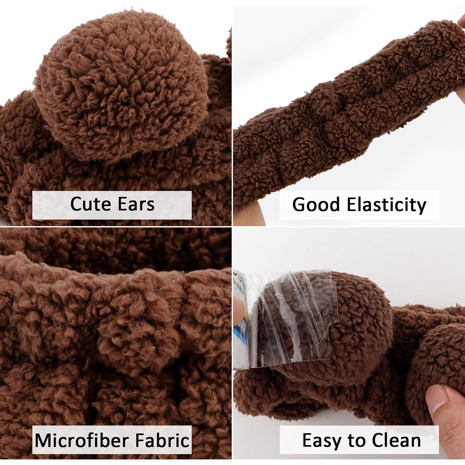 Diadema de Spa YISSION con Orejas de Oso 2PCS Franela