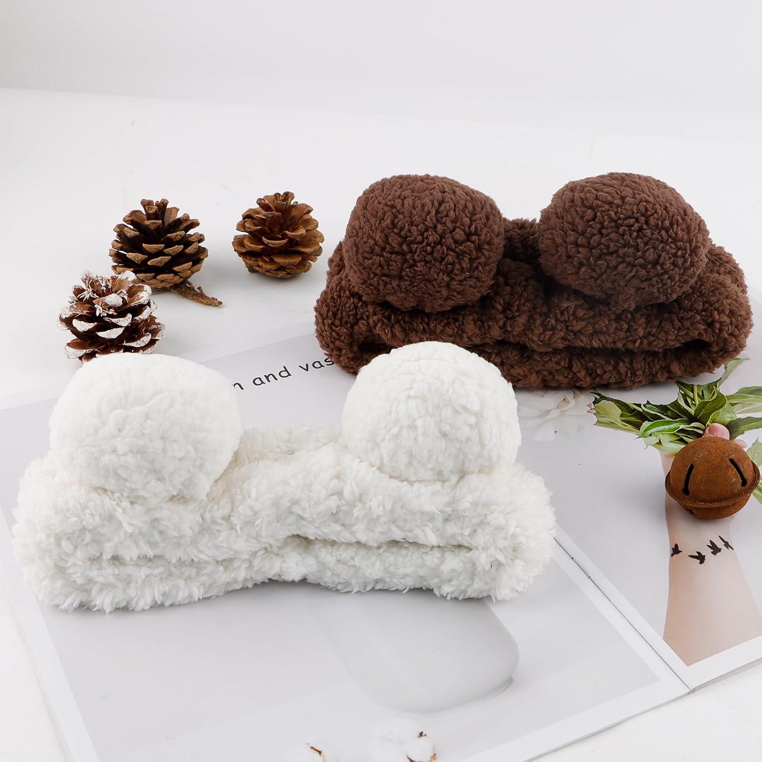 Diadema de Spa YISSION con Orejas de Oso 2PCS Franela