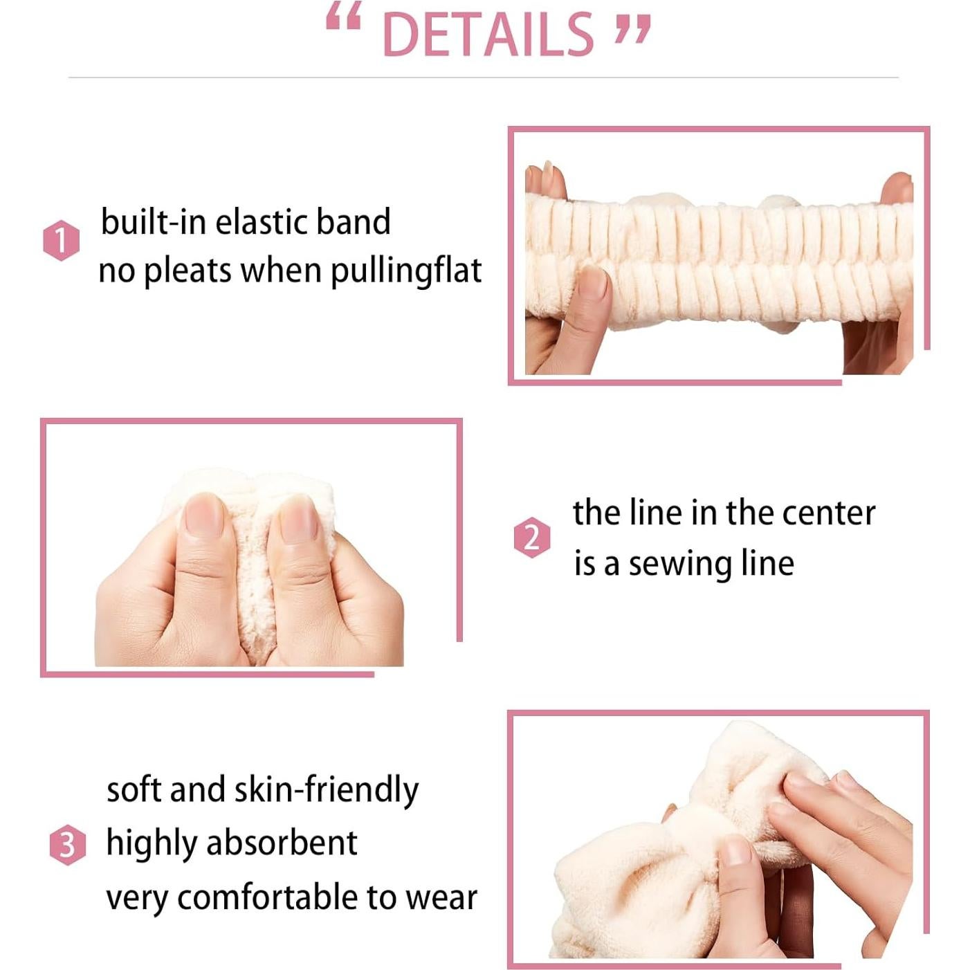 Juego de Spa 7 Piezas Yaqulen Diadema y Muñequera Café Claro