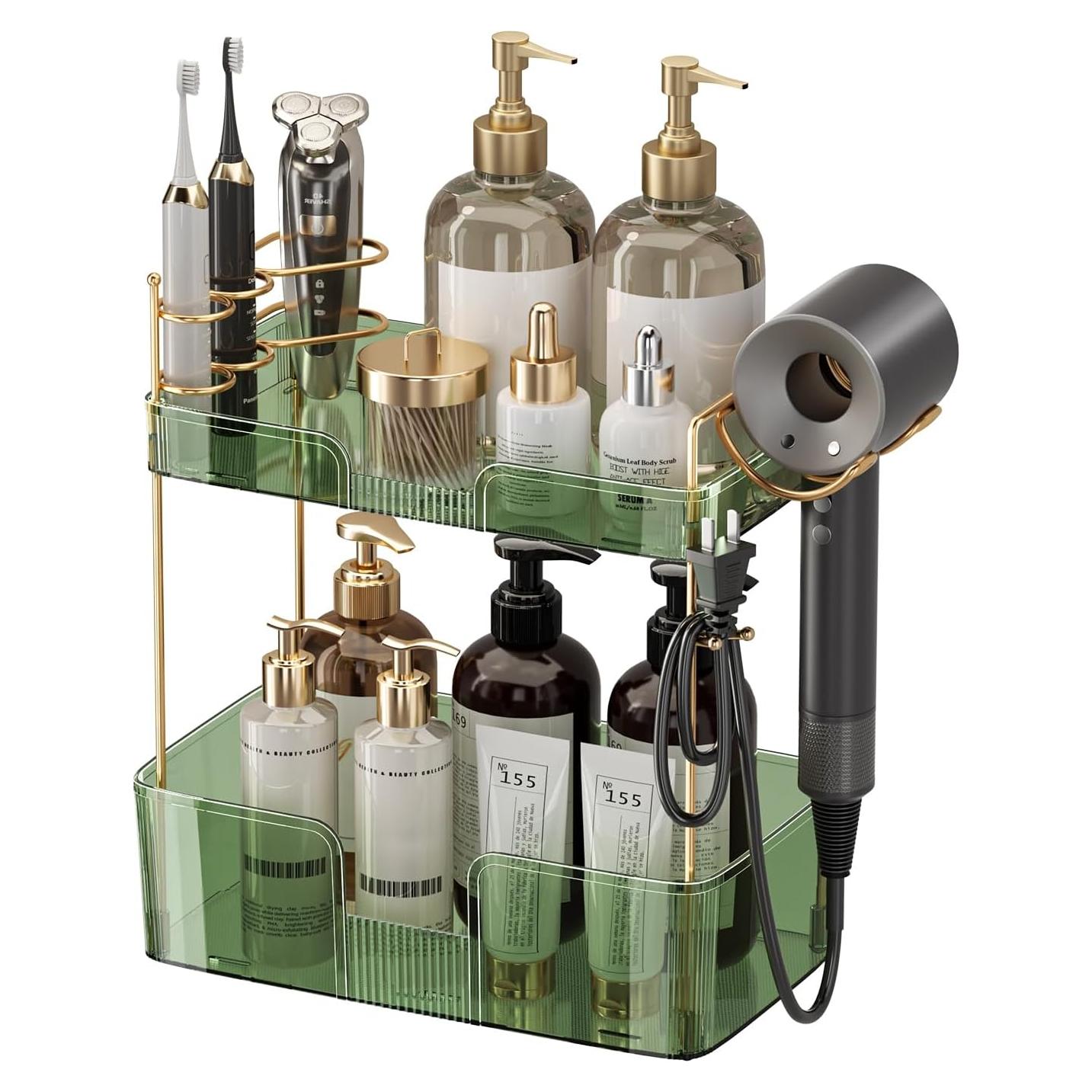 Organizador de Encimera de Baño Shuang Qing 2 Niveles Verde