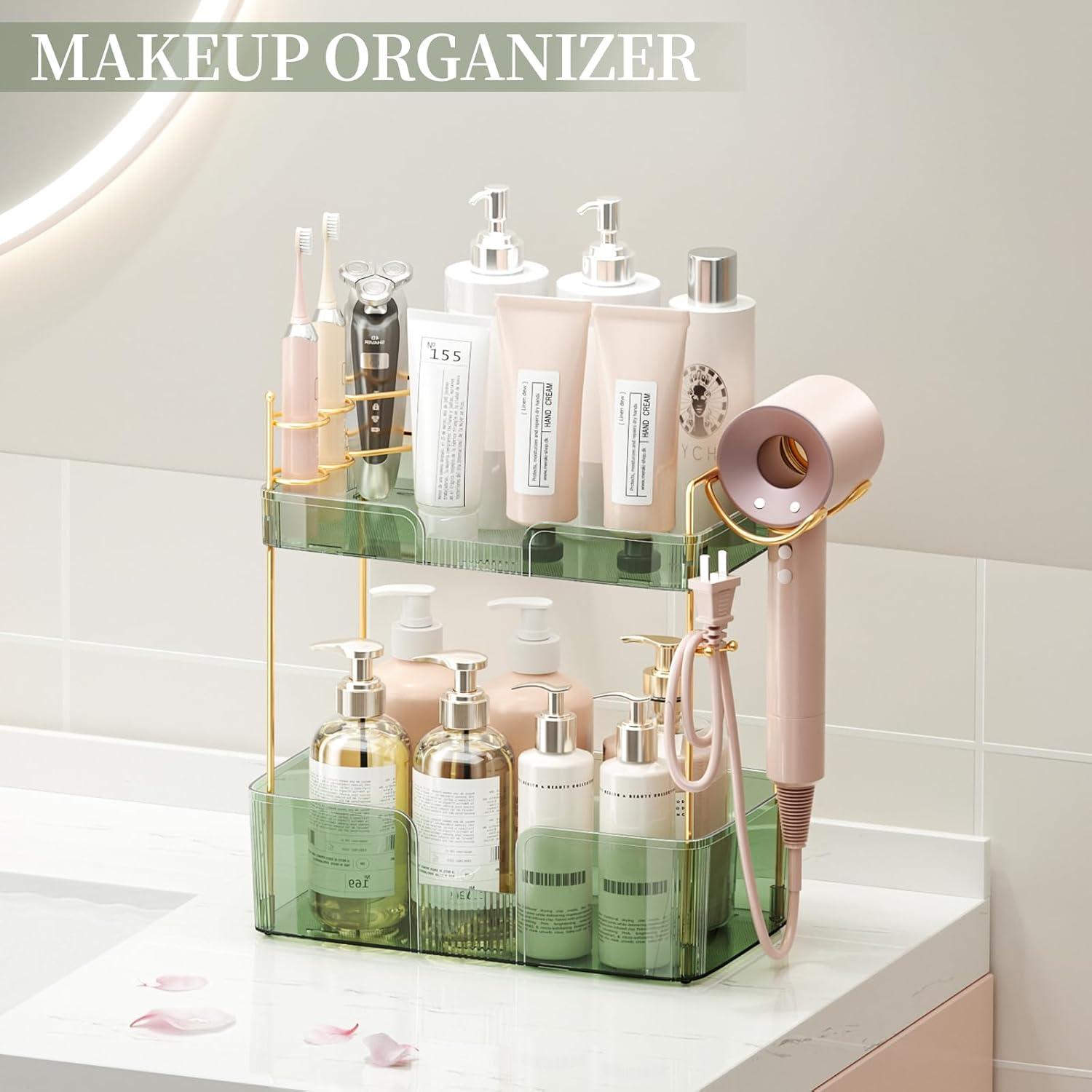 Organizador de Encimera de Baño Shuang Qing 2 Niveles Verde