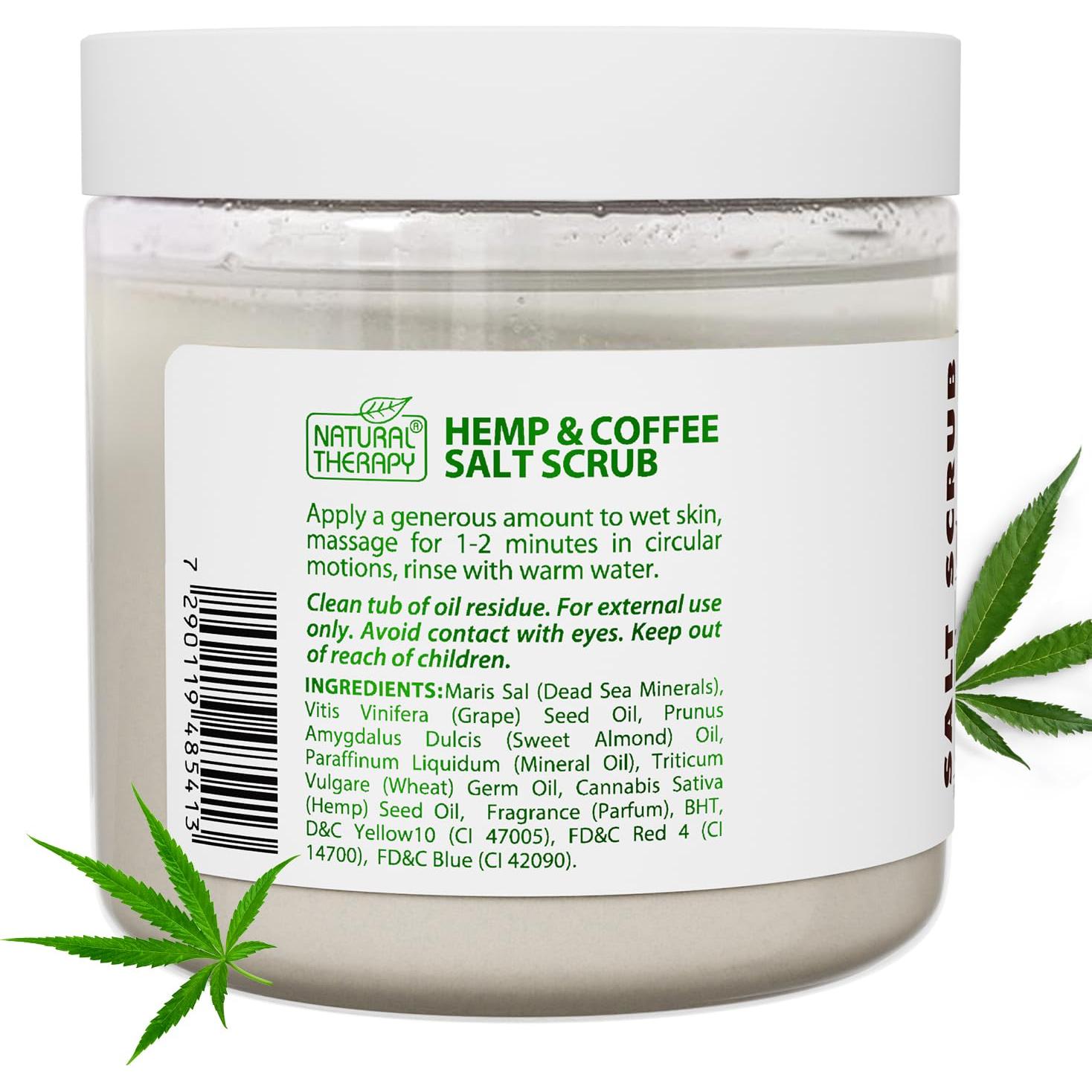 Exfoliante Corporal de Sal de Cánamo y Café 660g - Salud y Belleza Cristalina