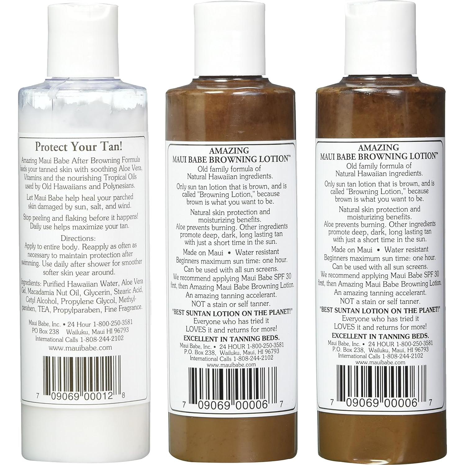 Paquete de bronceado Maui Babe - 2 lociones bronceadoras 680 ml + 1 loción post bronceado 680 ml