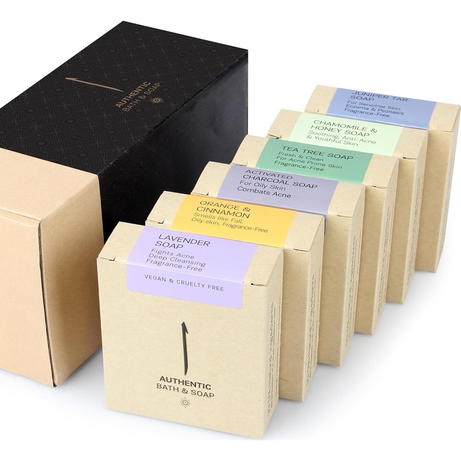 Set de Jabones Naturales Authentic Bath & Soap para Piel Grasa - 6 Piezas