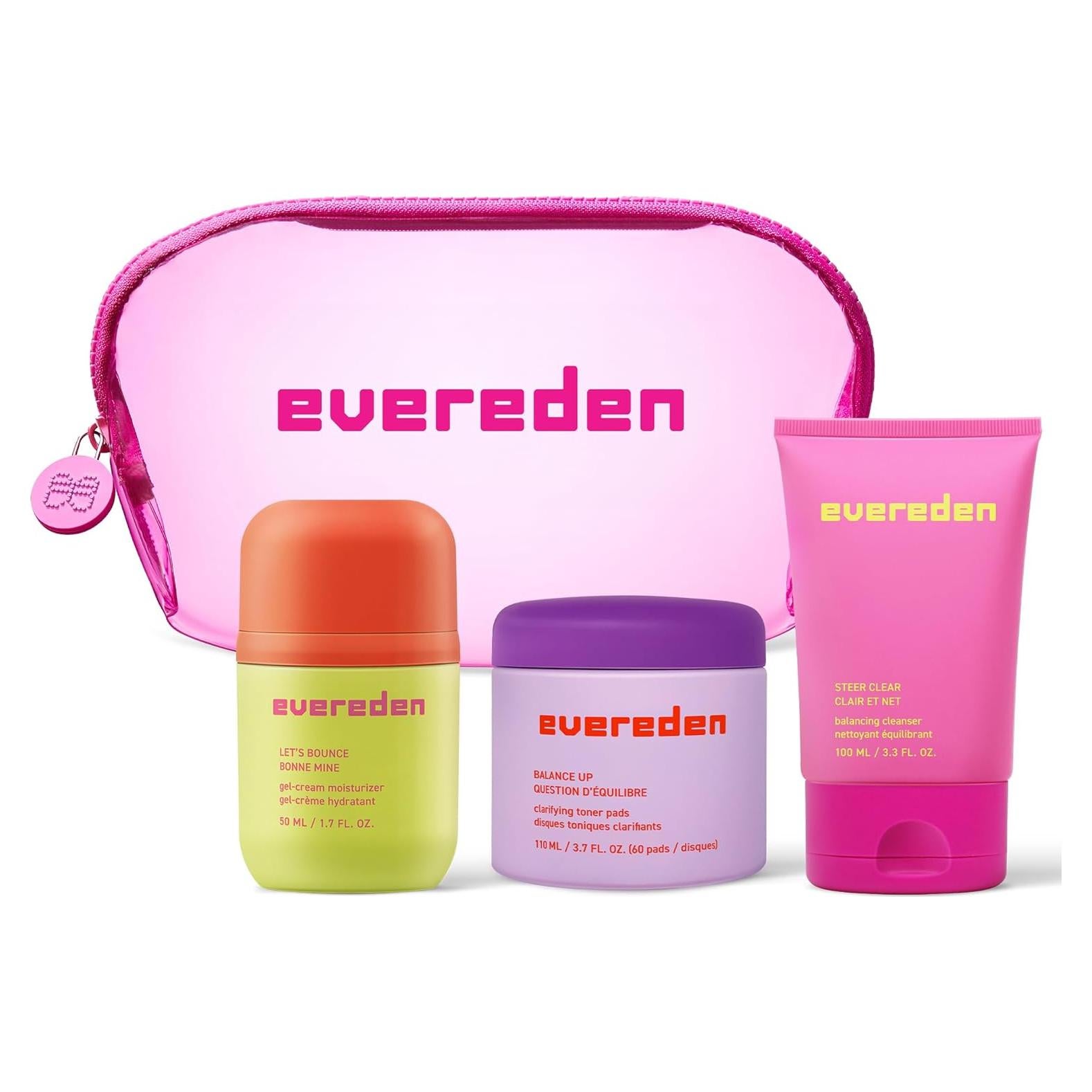 Colección Cuidado de la Piel Preppy Evereden - Limpiador, Hidratante y Almohadillas