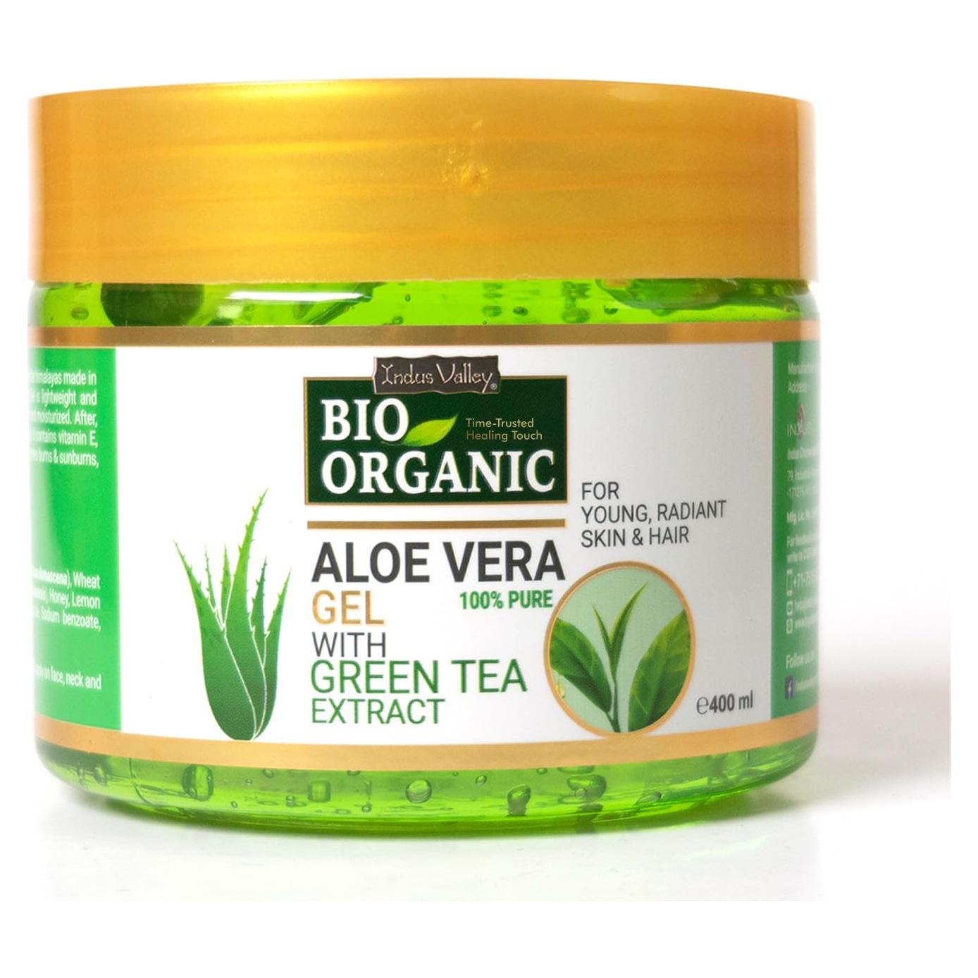Gel de Aloe Vera Orgánico Indus Valley 400ml - Piel y Cabello