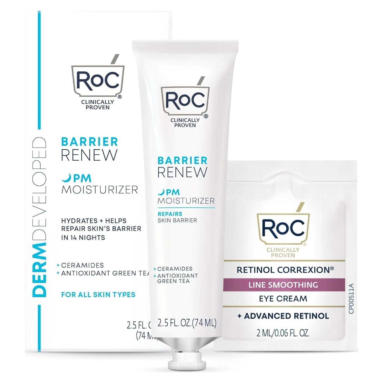 Crema Nocturna RoC Barrier Renew con Ceramidas y Té Verde 70g