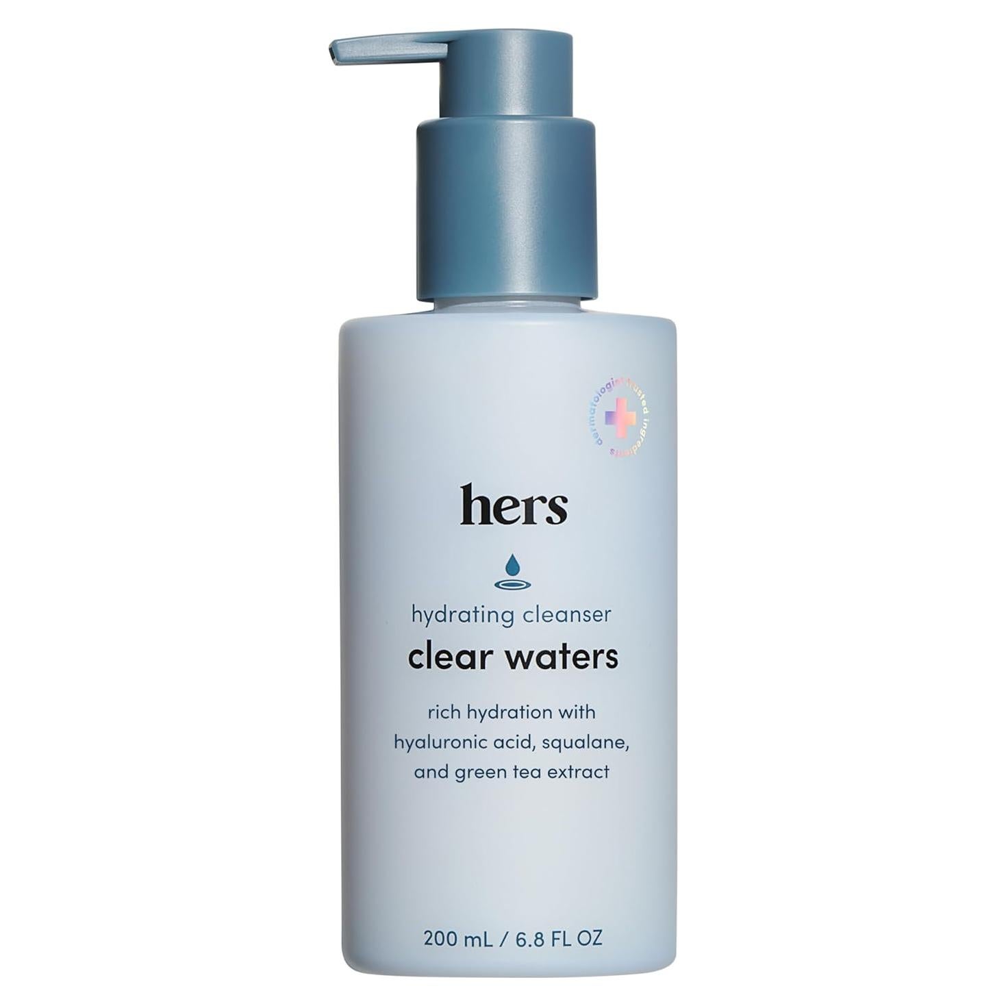 Limpiador Facial Hidratante HERS Clear Waters 200 ml - Escualano y Ácido Hialurónico