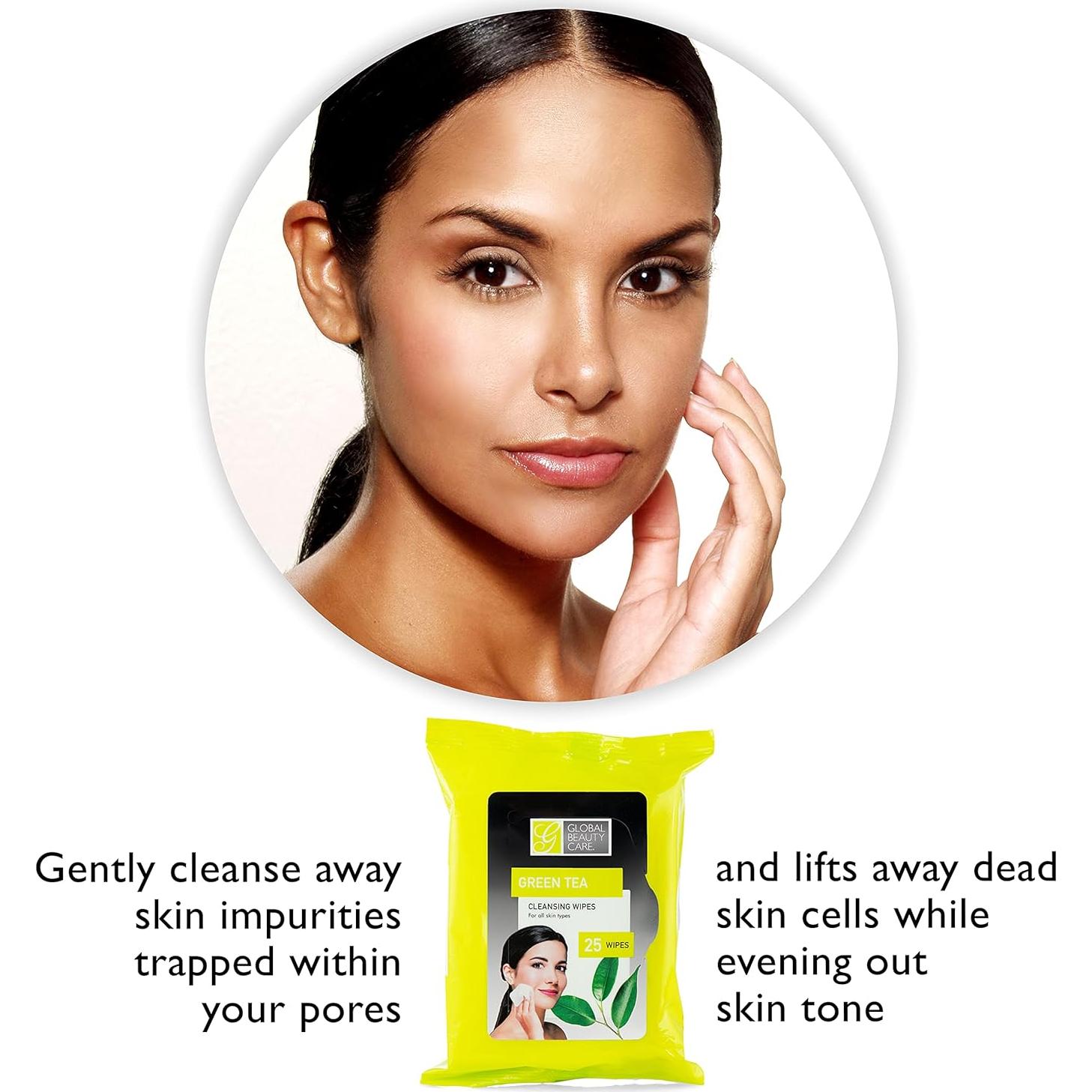 Toallitas Limpiadoras Global Beauty Care 100 ct. Té Verde