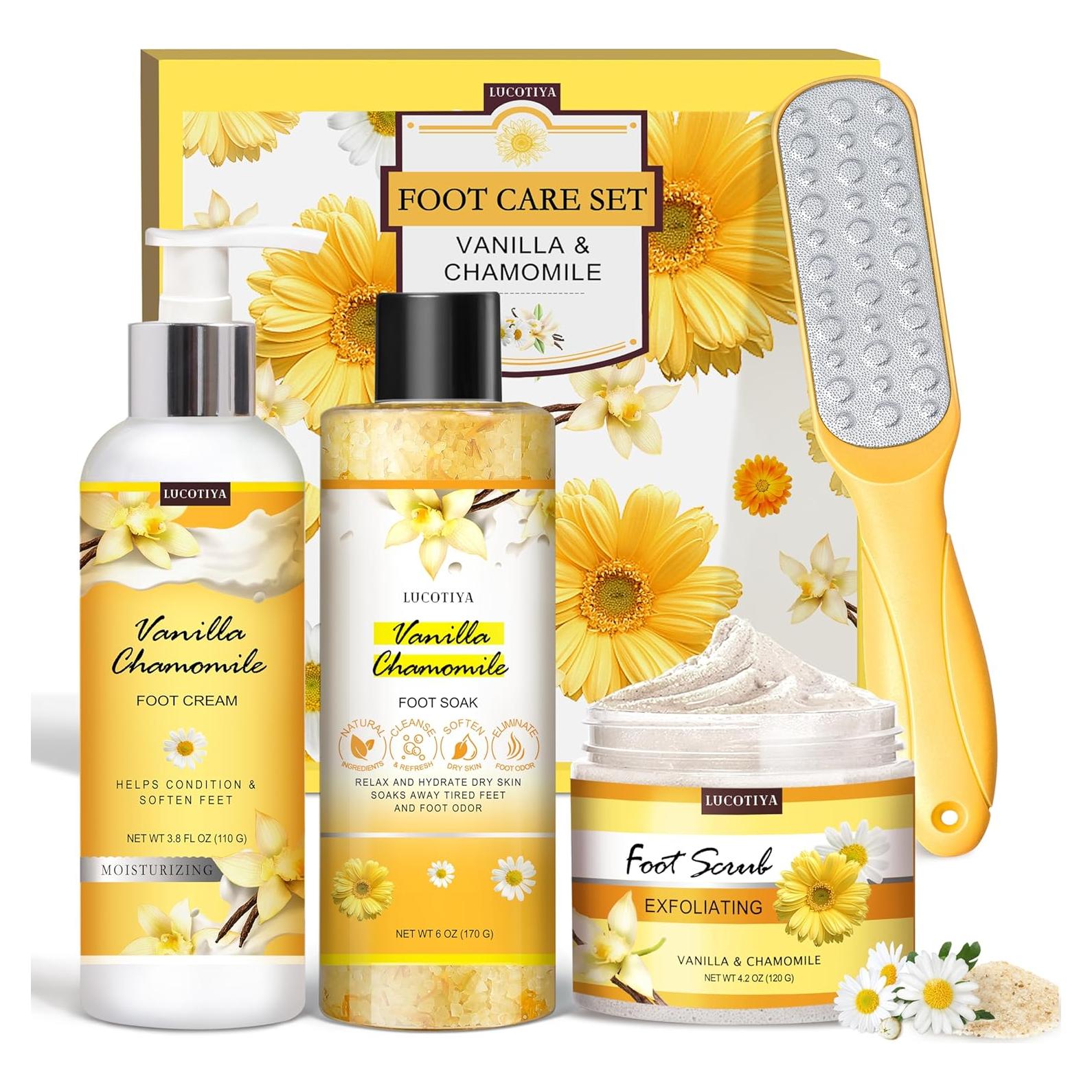 Set de Pedicura LUCOTIYA 4 en 1 con Sales y Crema para Pies