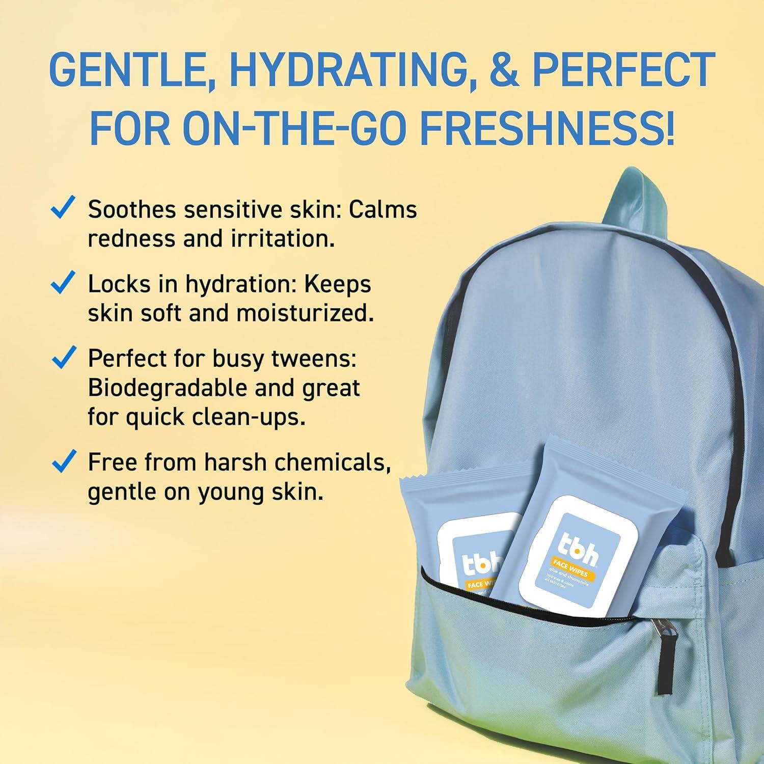 Toallitas Faciales Suaves TBH para Niños 30 Unidades Manzanilla