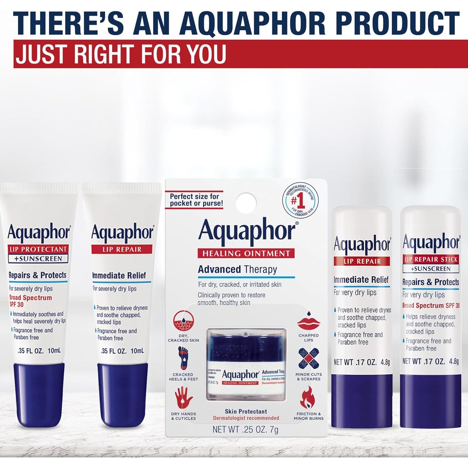 Ungüento Reparador de Labios Aquaphor, 2 Tubos de 9.9 g