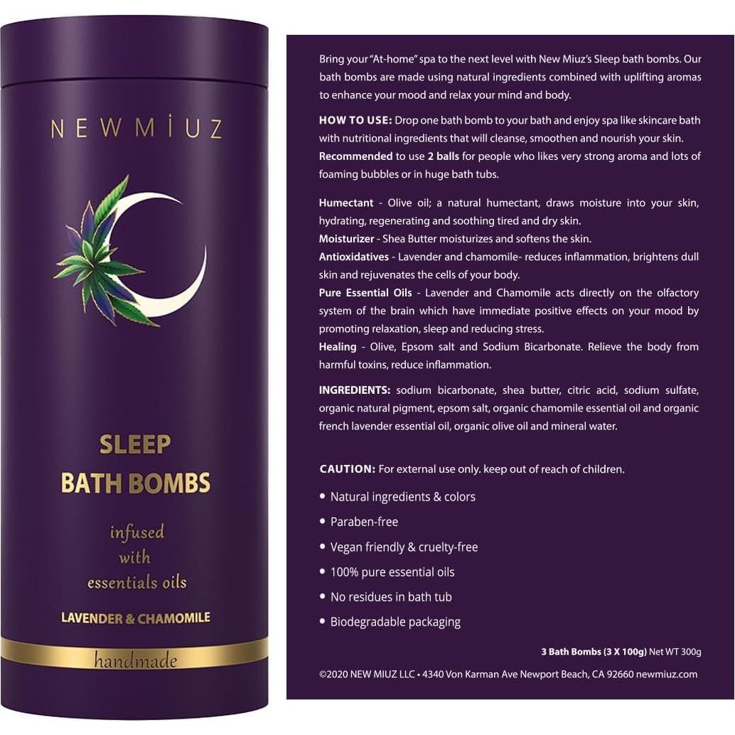 Bombas de Baño de Sueño Profundo New Miuz - Lavanda y Manzanilla