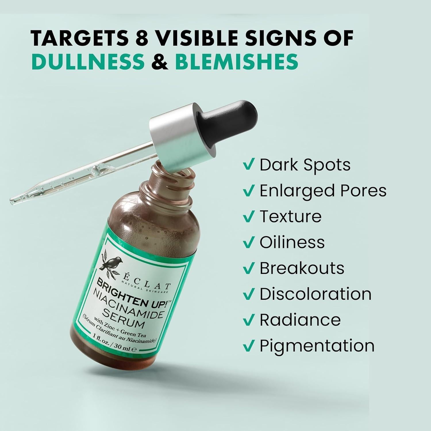 Suero de Niacinamida Eclat Skincare 29.57 ml - Iluminador y Minimizador de Poros