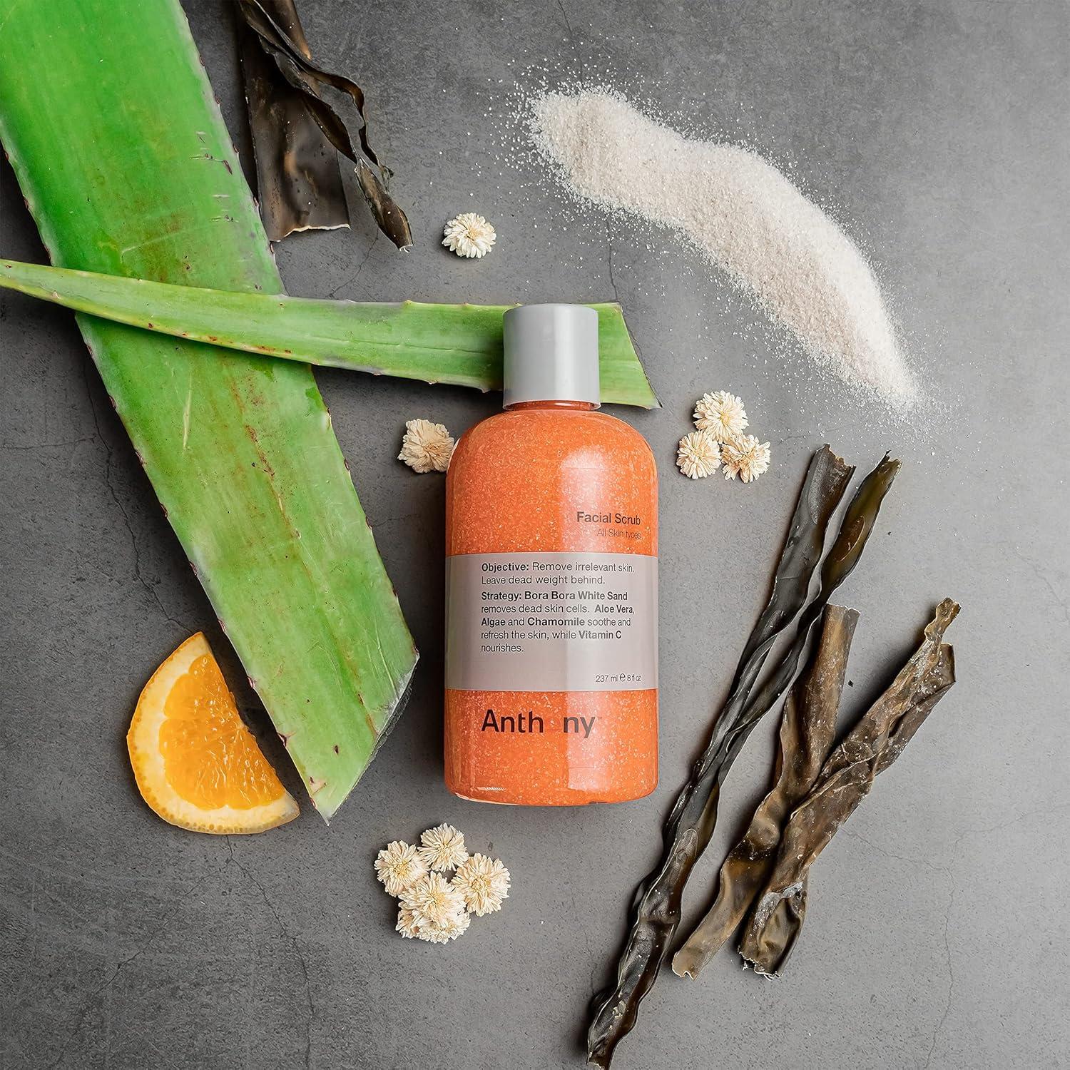 Exfoliante Facial Anthony 236.6 ml - Limpiador para Hombres con Vitamina C y Aloe