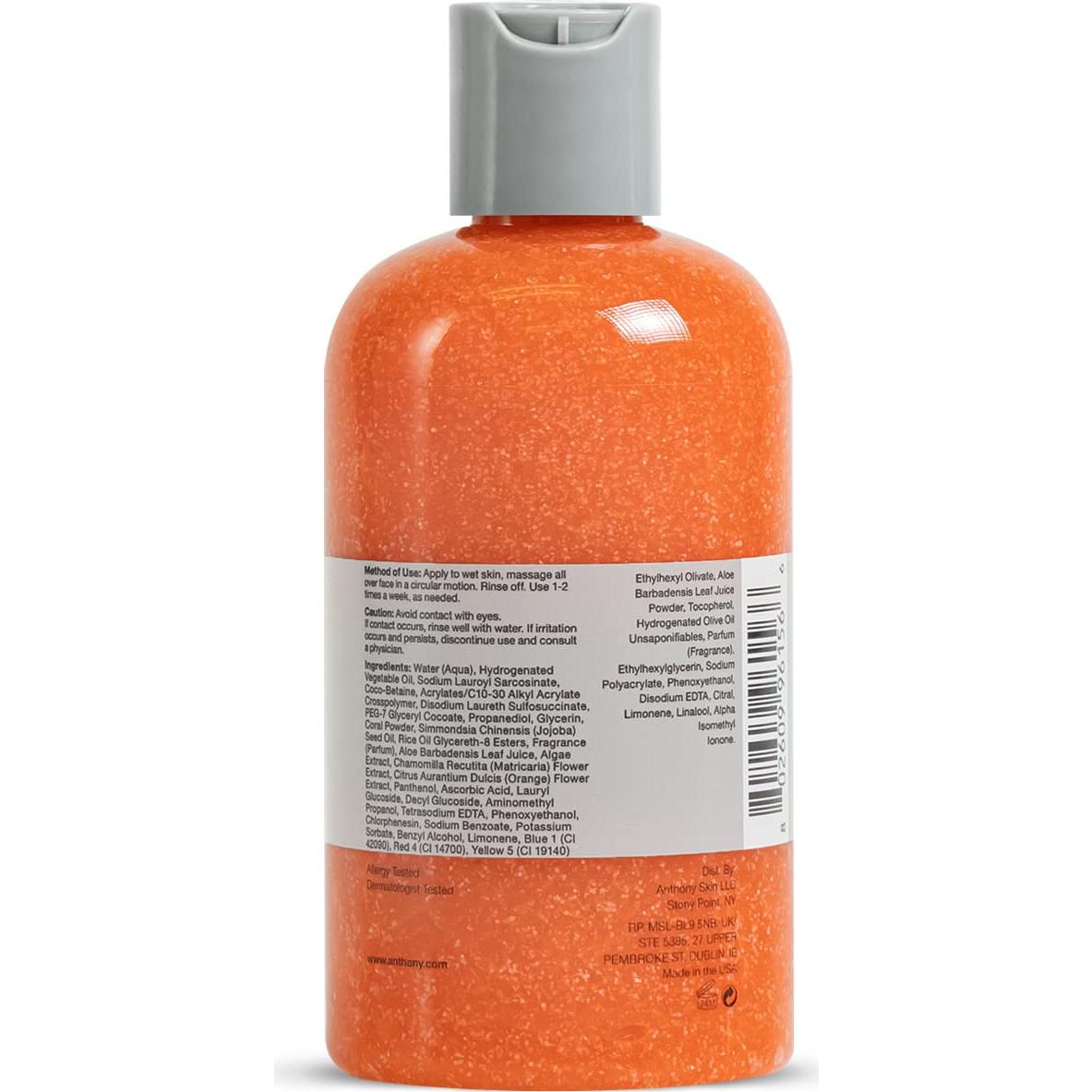 Exfoliante Facial Anthony 236.6 ml - Limpiador para Hombres con Vitamina C y Aloe