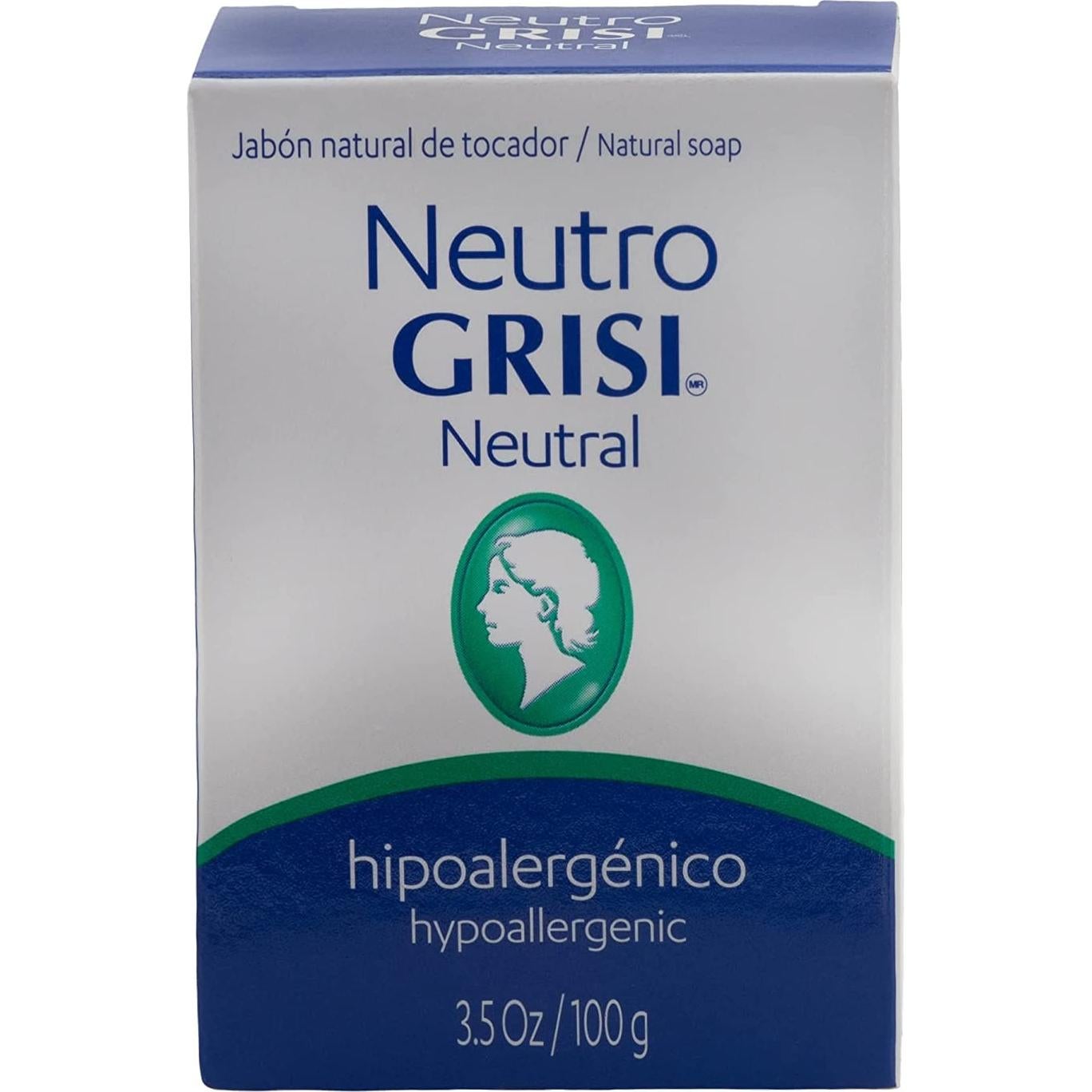 Jabón Grisi Neutral Hipoalergénico 6x99g Sin Fragancia