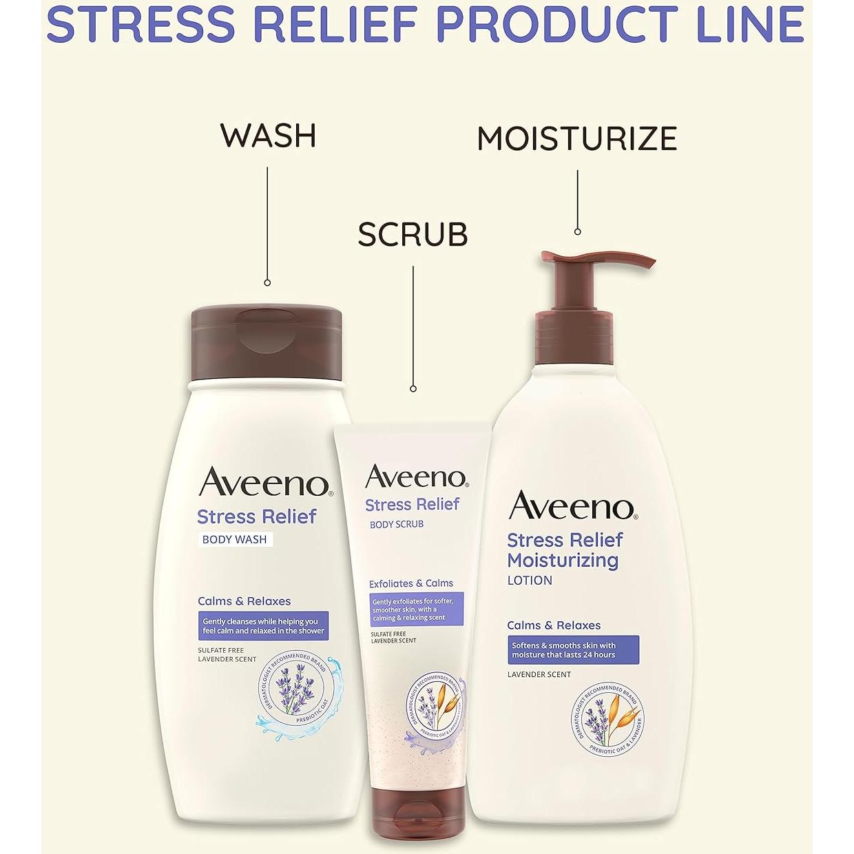 Loción Corporal Aveeno 354.88 ml Alivio Estrés Lavanda