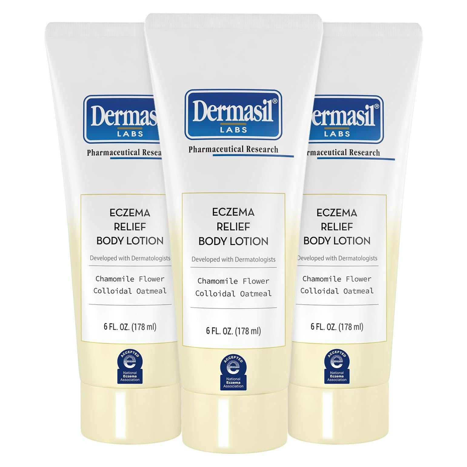 Loción Corporal Dermasil para Eczema - 3 x 170 g, Sin Fragancia