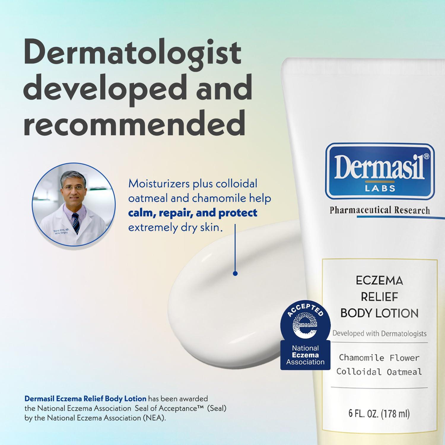 Loción Corporal Dermasil para Eczema - 3 x 170 g, Sin Fragancia