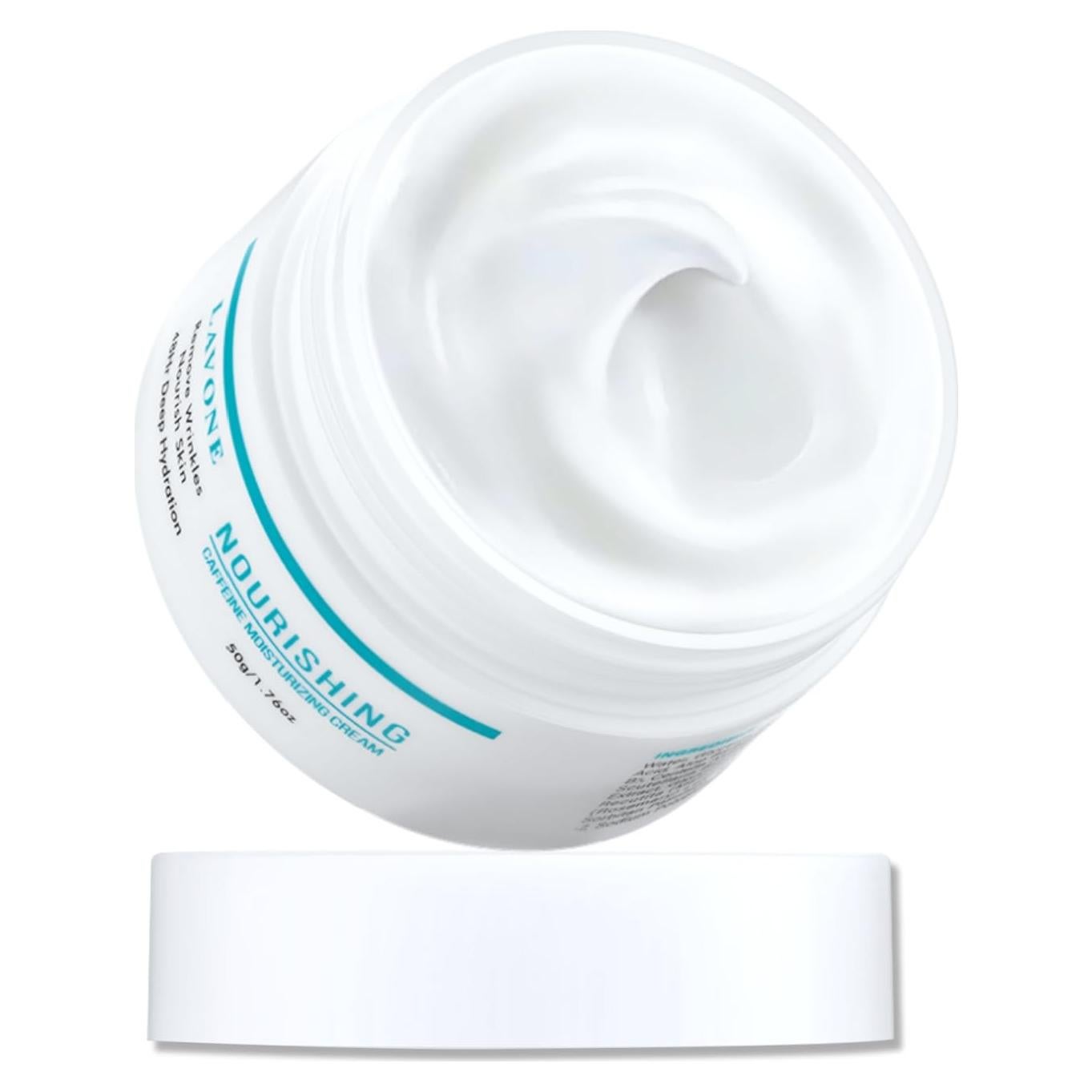 Crema Hidratante Facial LAVONE 52.5 ml con Cafeína y Ácido Hialurónico